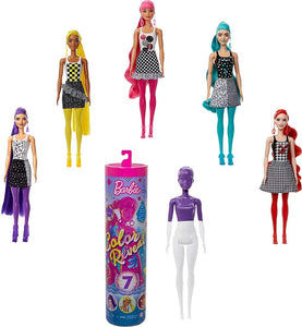 Barbie Color Reveal -Serie Monocolor, Bambola con 7 Sorprese, Assortimento Casuale, Giocattolo per Bambini 3+ Anni, GTR94 Single