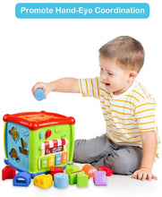 Carica l'immagine nel visualizzatore di Gallery, AiTuiTui Cubo attività Bambino, 6-in-1 Multifunzione Giochi Centri Educativi Prima Scatola di apprendimento Infanzia Giocattoli per Bambini Regalo di Natale Compleanno Standard