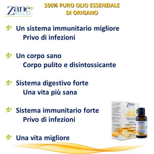 Zane Hellas 100% Olio di origano non diluito.Puro Essenziale Selvaggio... - Ilgrandebazar