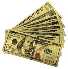 Carica l&#39;immagine nel visualizzatore di Gallery, Foglio d&#39;oro 24K Banconota I soldi Dollaro Americano 1 -100 dollari Denaro... - Ilgrandebazar