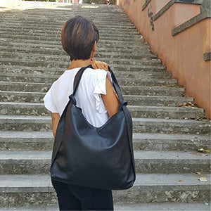 Borsa zaino pelle nera donna - Ilgrandebazar