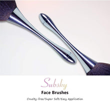 Carica l&#39;immagine nel visualizzatore di Gallery, Subsky pennello professionale per make up,ideale per fard e cipria,forma grande e rotonda Pennelli per viso (d&#39;oro) pennello cipria grande