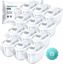 Carica l'immagine nel visualizzatore di Gallery, Aquafloow Maxi Set Di 12x Cartucce Filtranti Per Acqua | Adatto A Tutte Le Caraffe BRITA e DAFI Con Filtri UNIMAX | Compatibile Con BRITA Maxtra+, Style, Marella, Elemaris, XL, Fun