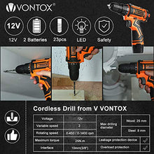 Carica l&#39;immagine nel visualizzatore di Gallery, V VONTOX Trapano Avvitatore a Batteria, 12 V, a 2... - Ilgrandebazar