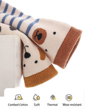 Carica l'immagine nel visualizzatore di Gallery, FedMois 5 paia calzini antiscivolo invernali termici in cotone bimbi bambini, pinguino, 0-1 anno