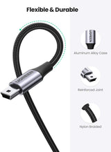 Carica l&#39;immagine nel visualizzatore di Gallery, UGREEN Cavo Mini USB, Cavo da USB Tipo A a Mini B Ricarica e Trasmissione Dati Compatibile con Disco Rigido GPS Controller PS3 GoPro Hero 4 Canon EOS 700D Nikon D3100 Fotocamera Lettore MP3-2m