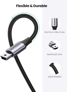 UGREEN Cavo Mini USB, Cavo da USB Tipo A a Mini B Ricarica e Trasmissione Dati Compatibile con Disco Rigido GPS Controller PS3 GoPro Hero 4 Canon EOS 700D Nikon D3100 Fotocamera Lettore MP3-2m