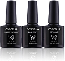 Carica l&#39;immagine nel visualizzatore di Gallery, Coscelia kit 10pc semipermanenti per unghie il Top coat il Base coat e il Matt Top coat Smalto per Unghie gel semipermanente gel ricostruzione unghie