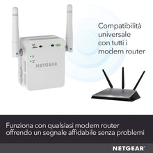 Carica l&#39;immagine nel visualizzatore di Gallery, Netgear WN3000RP Ripetitore WiFi N300, Extender single 300 Mbps, Bianco