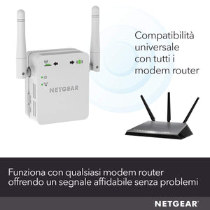 Netgear WN3000RP Ripetitore WiFi N300, Extender single 300 Mbps, Bianco