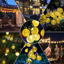 Carica l'immagine nel visualizzatore di Gallery, 50 LED Catena Luminosa Solare, 【Alimentazione Solare e USB】8 Modalità &amp; 8M Luci Solari Esterno, Impermeabile IP65 Lampada Solare per Giardino, Terrazzo, Matrimonio, Festa