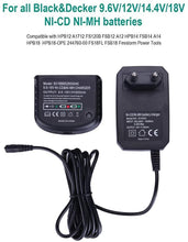 Carica l'immagine nel visualizzatore di Gallery, Caricabatteria per Black &amp; Decker Trapano 9.6 V 12 V 14.4 V 18 V Ni-MH/Ni-Cd HPB18-OPE HPB18 HPB14 HPB12 HPB96 Batteries