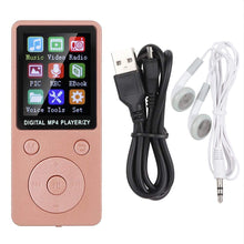 Carica l&#39;immagine nel visualizzatore di Gallery, Musica MP3 MP4 Player 8G Bluetooth Schermo da 1,8 pollici Mini Lettore portatile Supporto 32G Memory Card Pulsante tondo, Supporto musica, Radio, Registrazione, Video Regalo per bambini(Oro)