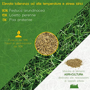 AGRI-CULTURA Diamante - Semi prato 1 Kg - Semi erba prato resistenti alla siccità ,adatti a tutti i terreni e luoghi [Ideale per tappeti erbosi sportivi ed ornamentali]
