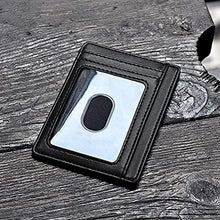 Carica l'immagine nel visualizzatore di Gallery, HELLOCAM Portacarte di Credito da Uomo Portacarte Uomo, Tascabile Portafoglio Uomo Sottile Blocco RFID - Nero Pelle Alta Qualità - Mini Porta Tessere Porta Documenti Porta Carte Di Credito - Regalo