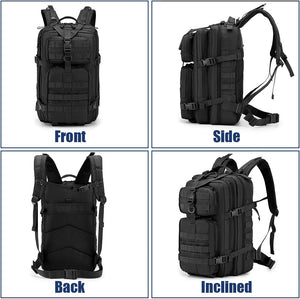 SPAHER Zaino Militare, Nero Zaino Tattico 40L di Grande Capacità Impermeabile Pacchetto di Assalto Dell'esercito 3 Giorni Assault Pack Bag con Sistema Molle per Trekking, Viaggio, Campeggio