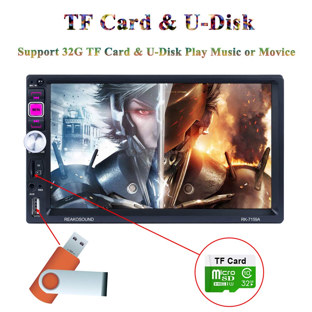 Autoradio 2 Din Touch Screen da 7 Pollici Bluetooth Car audio AUX FM Supporto Telecamera Posteriore e Telecomando Autoradio 2 Din Touch Screen da 7 Pollici Bluetooth Car audio AUX FM Supporto Telecamera Posteriore e Telecomando