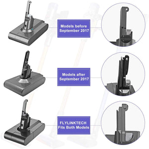 Batteria per Dyson V8, FLYLINKTECH Batteria di ricambio 6000mAh Dyson V8 SV10 Batteria agli ioni di litio per Dyson V8 Absolute Fluffy Animal SV10 Aspirapolvere portatile senza fili con