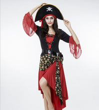 Carica l&#39;immagine nel visualizzatore di Gallery, Costume carnevale travestimento da pirata con Taglia unica, Nero-rosso - Ilgrandebazar