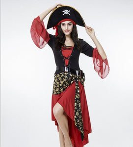 Costume carnevale travestimento da pirata con Taglia unica, Nero-rosso - Ilgrandebazar