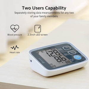 HYLOGY Misuratore Pressione da Braccio Digitale, Sfigmomanometro da Braccio Pressione Arteriosa, Grande Schermo LCD, 2 * 90 Posizioni di Memoria (grigio) (GRIGIO)