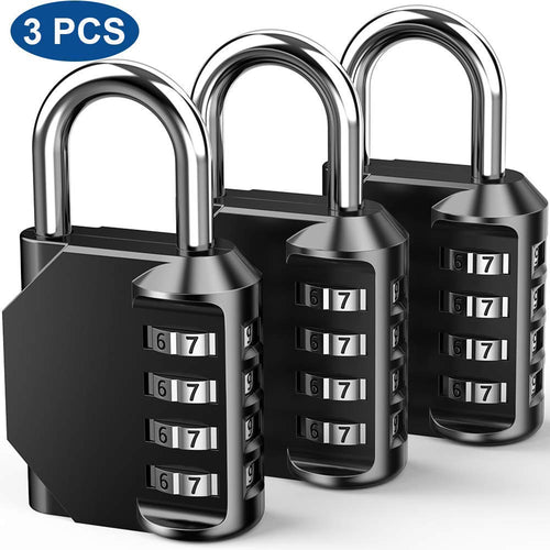 Lucchetto a Combinazione (3 pezzi),Joyguard a a 4 Nero - Ilgrandebazar