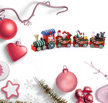 Carica l&#39;immagine nel visualizzatore di Gallery, 1 PC Mini Trenino di Natale in Legno Set di 3 carrozze Deluxe Set di Treni per Decorazioni e Regali Natalizi, Feste, Ornamenti per la Scuola Materna