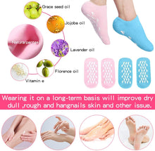 Carica l&#39;immagine nel visualizzatore di Gallery, 2 Paia di Calzini Idratanti, Calzini in Gel Idratante Morbidi Idratanti per i Piedi per Donne e Uomini, Piedi Asciutti Idratanti Calzini in Silicone Idratanti per Piedi in Gel di Cotone(Blu Rosa)