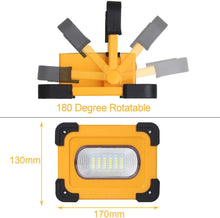 Carica l'immagine nel visualizzatore di Gallery, Faro Luce LED Portatile 60W, T-SUN Proiettore Ricaricabile con Cavo USB LED Esterni 9000mAh con Batteria Ricaricabile Integrata, Lavoro Luce da Campeggio Lamp Porta USB e modalità SOS.