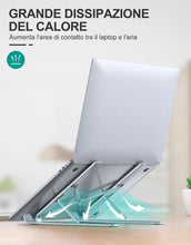 Carica l'immagine nel visualizzatore di Gallery, Babacom Supporto PC Portatile, Alluminio Ventilato Porta Notebook, Raffreddamento Regolabile Porta PC, Leggero Notebook Riser Compatibile con MacBook Air/PRO, Huawei Matebook D/Altri 10-15.6” Tablet