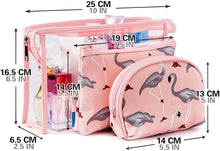Carica l'immagine nel visualizzatore di Gallery, KSIBNW 3 in 1 Beauty Case da Viaggio Borsone Beauty Case Donna Portatile Pochette Trucchi Impermeabile in PVC Trasparente,Borsa da viaggio per il Trasporto Cosmetica per Trucco per Ragazze Bianca 201-bianca