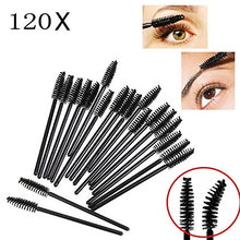 Carica l&#39;immagine nel visualizzatore di Gallery, JZK 120 Applicatore mascara monouso scovolino pennello pieghevole nero 120x