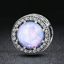 Carica l&#39;immagine nel visualizzatore di Gallery, NINGAN Ciondolo radioso con Motivo a Cuori, in Argento Opalescent Pink - Ilgrandebazar