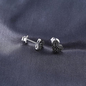 JewelryPalace 0.29ct Naturale Nero Spinello Amore Cuore Orecchini Argento... - Ilgrandebazar