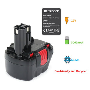REEXBON 12V 3.0Ah Ni-MH Batteria Sostitutiva per Bosch Compatibile