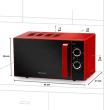 Carica l&#39;immagine nel visualizzatore di Gallery, Oursson Forno a Microonde Rosso con Sportello a Specchio MM2005/RD, 20 litri, 700 Watt, 4 anni di garanzia