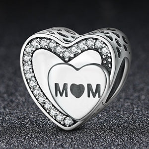 Ciondolo di tributo alla mamma, in argento Sterling 925 con zirconia cubica,... - Ilgrandebazar