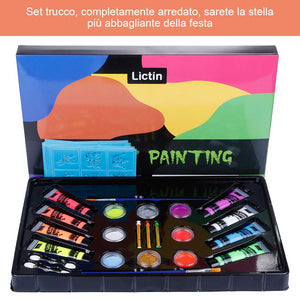 Lictin Vernice Fluorescente Colorato,Neon Kit per Pelle Viso Corpo,Fluo 15ml - Ilgrandebazar