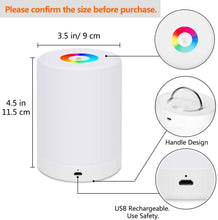 Carica l&#39;immagine nel visualizzatore di Gallery, Luce Notturna LED, Lampada da Comodino Intelligente, Controllo Tattile, Dimmerabile, USB Ricaricabile, Portatile, Colore che Cambia RGB per Bambini, Camera da Letto, Campeggio (Bianco Caldo)