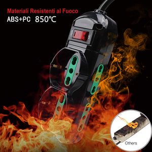 EXTRASTAR Presa con interruttore automatico di protezione 10 6 Posti, Nero - Ilgrandebazar