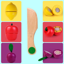 Carica l'immagine nel visualizzatore di Gallery, jerryvon Giochi in Legno Taglio Frutta Verdura Bambini Legno Montessori Educativo Giocattoli di Taglio Regalo Perfetto per Bambini 3 4 5 anni Accessori Cucina 21 Pezzi