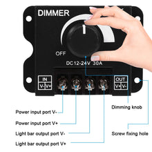 Carica l&#39;immagine nel visualizzatore di Gallery, Regolatore dimmer, 12V-24V Interruttore led 30A Funzionamento manuale per...