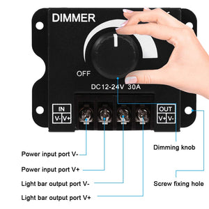 Regolatore dimmer, 12V-24V Interruttore led 30A Funzionamento manuale per...