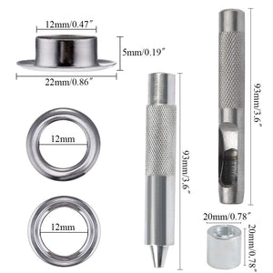 100Pz Occhiello Strumento Kit Nahuaa Grommet Occhielli 12mm Occhielli... - Ilgrandebazar