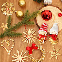 Carica l'immagine nel visualizzatore di Gallery, EYCLFY 52 Pezzi Stelle in Paglia Decorazioni Natalizie per Albero, Decori Albero Natale da Appendere Particolari, Addobbi Natalizi per Albero Angeli Paglia