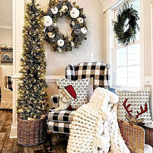 Carica l&#39;immagine nel visualizzatore di Gallery, Cuscini Natalizi Decorativi Divano Natale Copricuscini Federe 45x45 Bianco Arredo Per Salotto La Casa Babbo Natale Alci Regali Poliestere 4 Pezzi