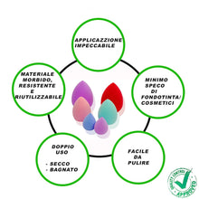 Carica l&#39;immagine nel visualizzatore di Gallery, Spugnette Make Up 6 Pezzi Beauty Blender Fondotinta Trucchi Spugnetta Per... - Ilgrandebazar