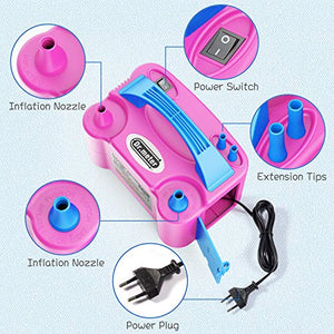 Dr.meter Pompa a Palloncino Gonfiabile, Elettrica di Rosa + Blu