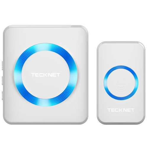 TECKNET Campanello Senza Fili, 1 Trasmettitore + 1 Ricevitori, Bianco - Ilgrandebazar