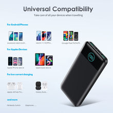 Carica l&#39;immagine nel visualizzatore di Gallery, AXNEB Power Bank 13800mAh,Ultra Sottile &amp; Leggero Caricatore Portatile con Display LCD,3A PD USB C Ingressi&amp;Uscite Powerbank con Torcia LED Batteria Esterna per iPhone Samsung Huawei Xiaomi ECC-Nero